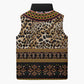 Cameroon Cheetah Toghu Pattern Sleeveless Puffer Jacket