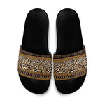 Cameroon Cheetah Toghu Pattern Slide Sandals