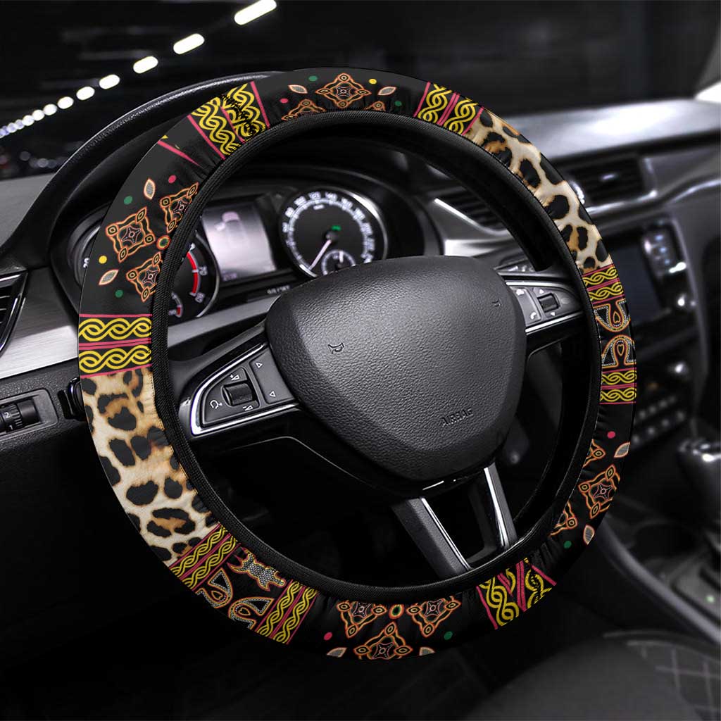 Cameroon Cheetah Toghu Pattern Steering Wheel Cover