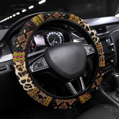 Cameroon Cheetah Toghu Pattern Steering Wheel Cover
