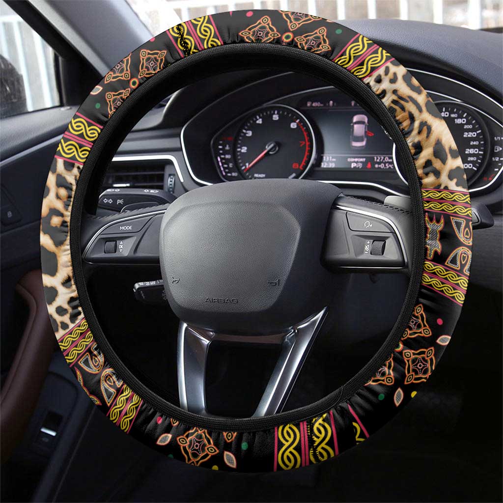 Cameroon Cheetah Toghu Pattern Steering Wheel Cover