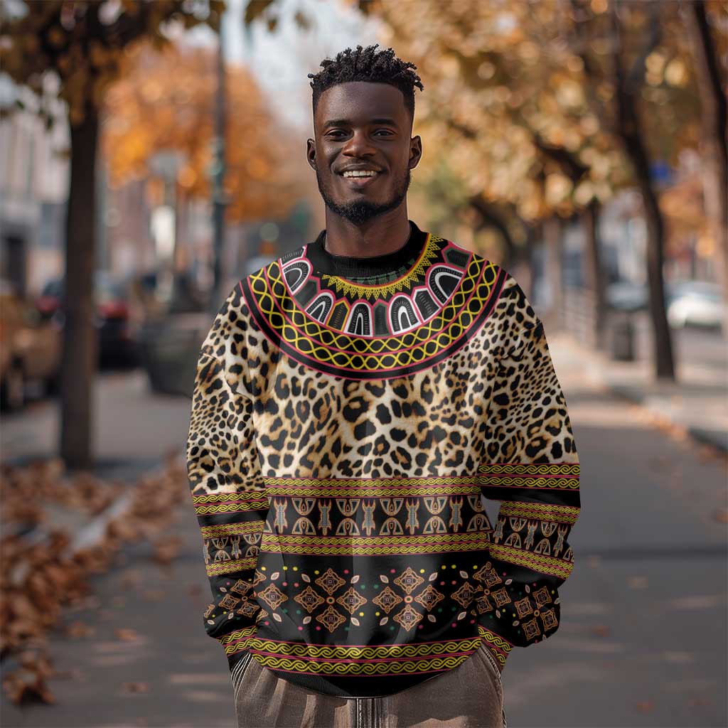 Cameroon Cheetah Toghu Pattern Sweatshirt