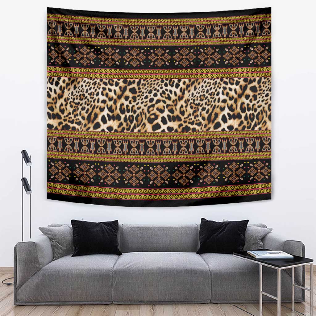 Cameroon Cheetah Toghu Pattern Tapestry