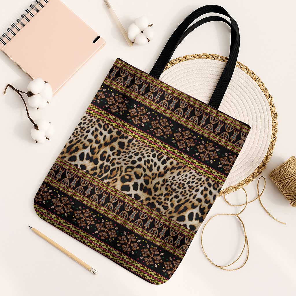 Cameroon Cheetah Toghu Pattern Tote Bag