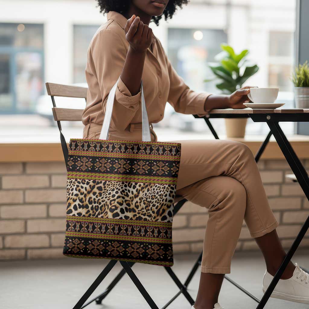 Cameroon Cheetah Toghu Pattern Tote Bag