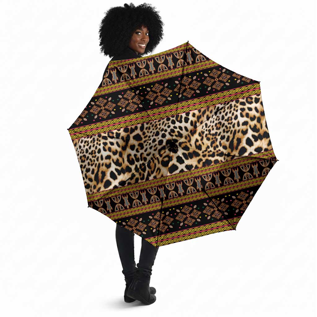 Cameroon Cheetah Toghu Pattern Umbrella