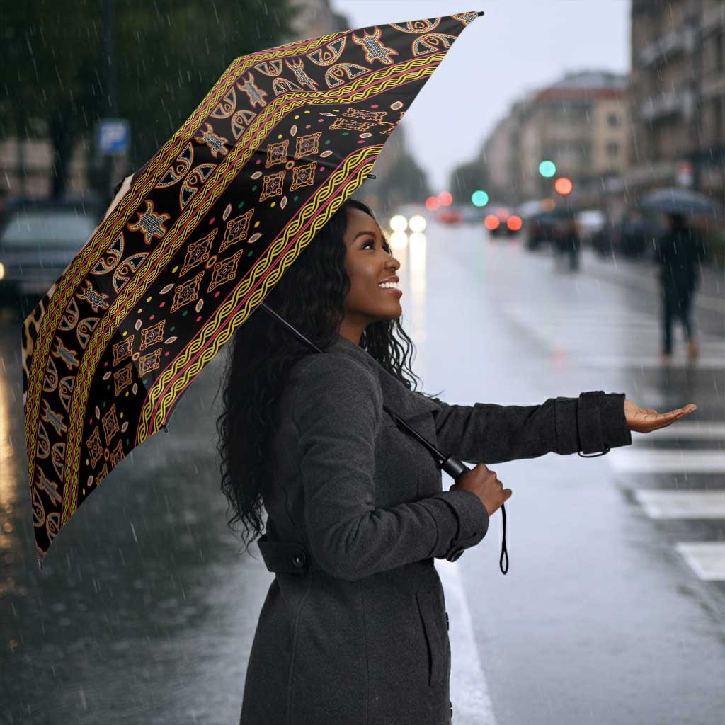 Cameroon Cheetah Toghu Pattern Umbrella