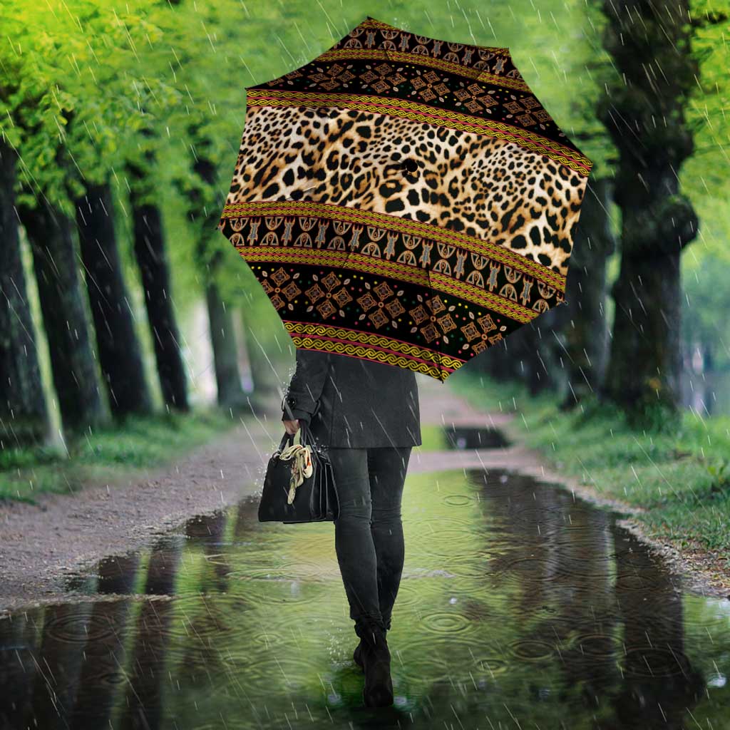 Cameroon Cheetah Toghu Pattern Umbrella