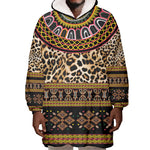 Cameroon Cheetah Toghu Pattern Wearable Blanket Hoodie