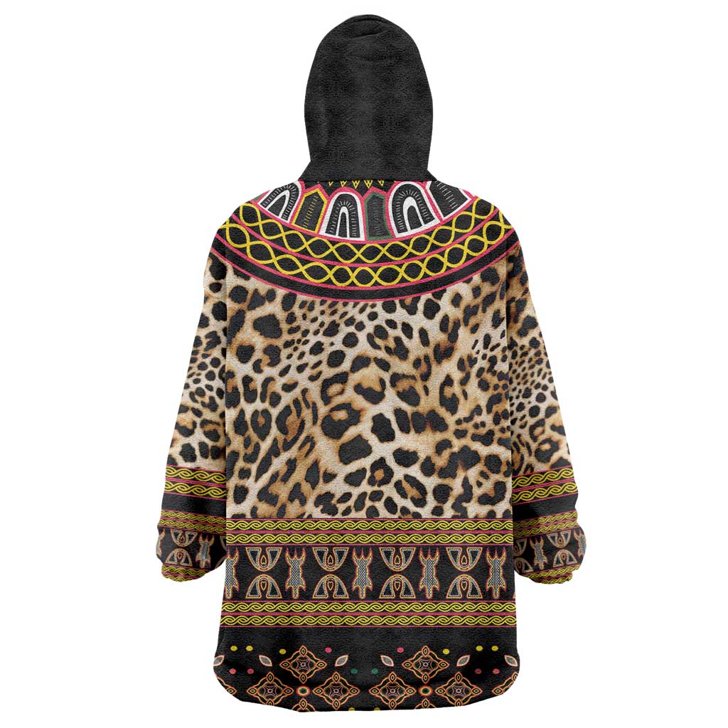 Cameroon Cheetah Toghu Pattern Wearable Blanket Hoodie