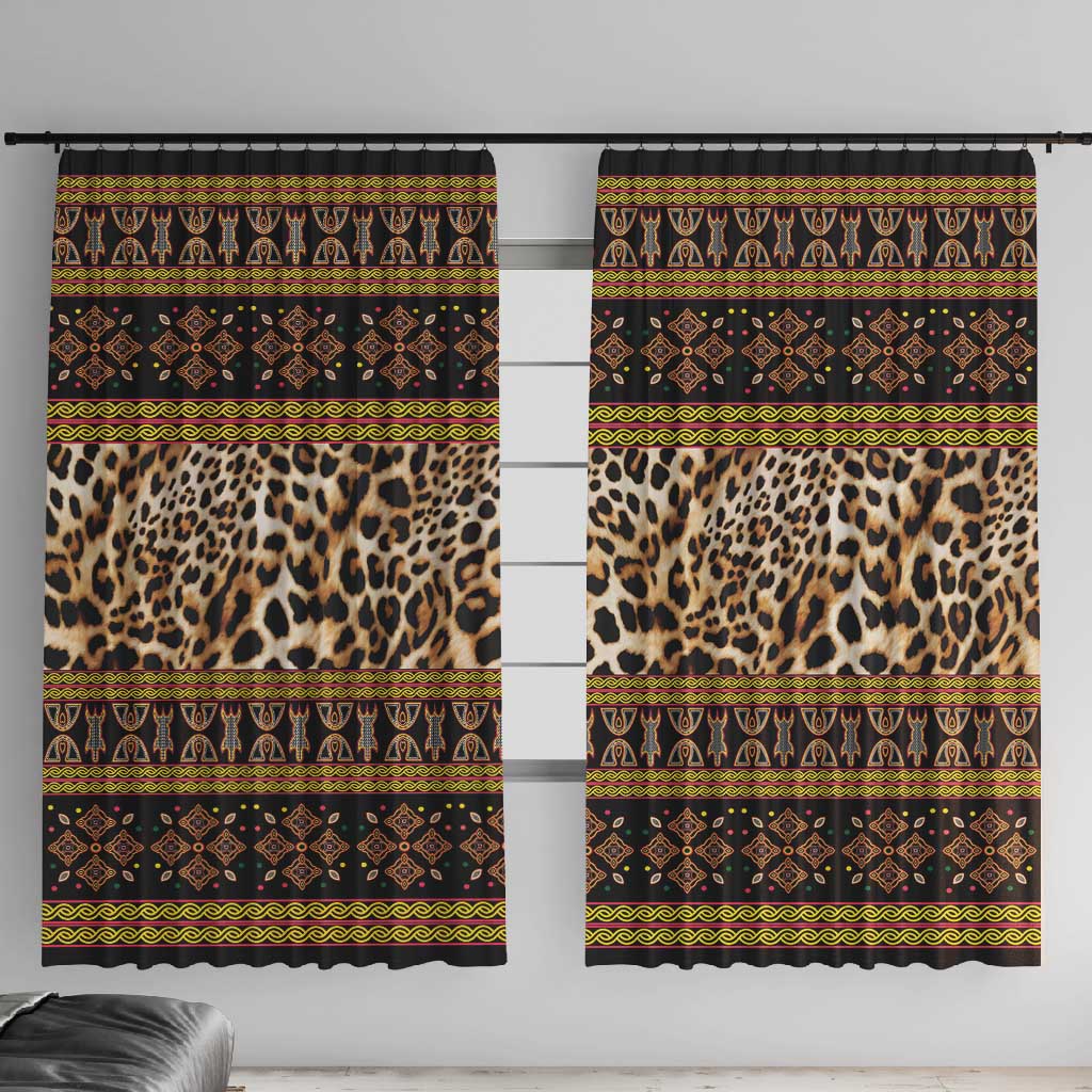 Cameroon Cheetah Toghu Pattern Window Curtain