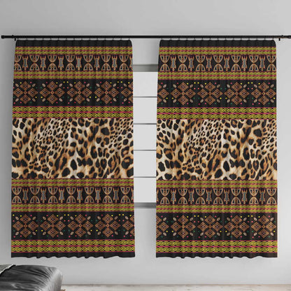 Cameroon Cheetah Toghu Pattern Window Curtain