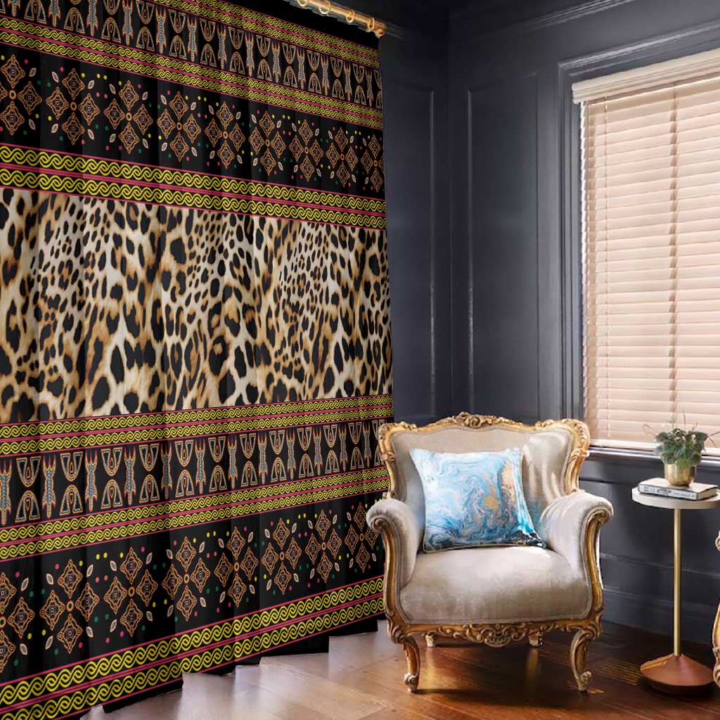 Cameroon Cheetah Toghu Pattern Window Curtain