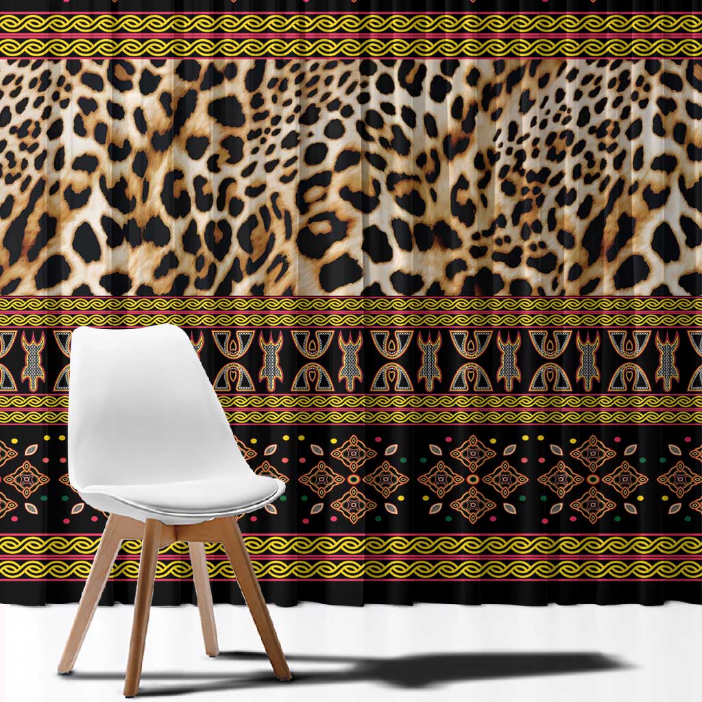 Cameroon Cheetah Toghu Pattern Window Curtain
