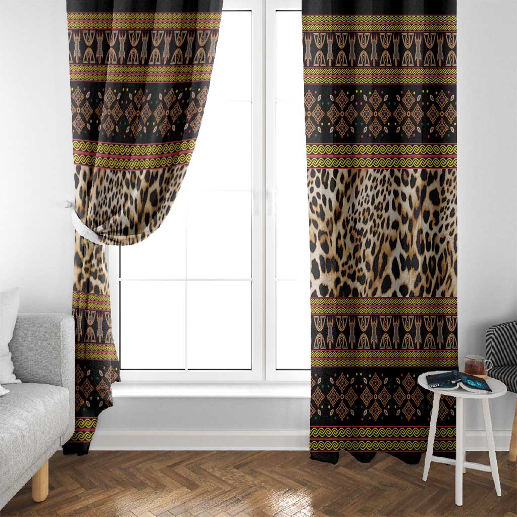 Cameroon Cheetah Toghu Pattern Window Curtain
