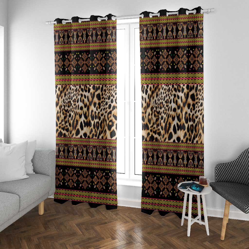 Cameroon Cheetah Toghu Pattern Window Curtain