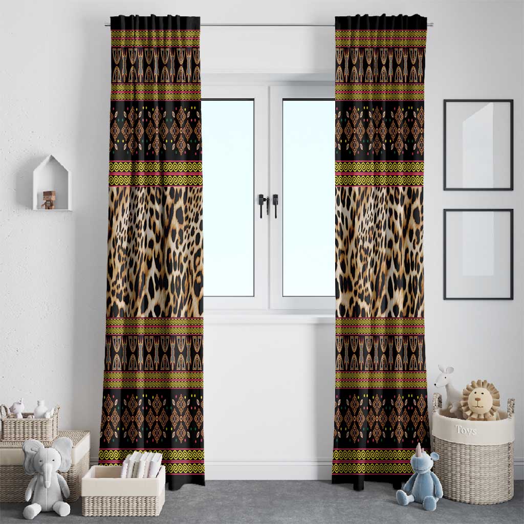 Cameroon Cheetah Toghu Pattern Window Curtain