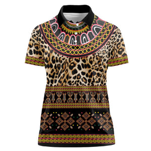 Cameroon Cheetah Toghu Pattern Women Polo Shirt