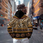 Cameroon Cheetah Toghu Pattern Zip Hoodie