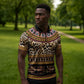 Cameroon Cheetah Toghu Pattern Zipper Polo Shirt