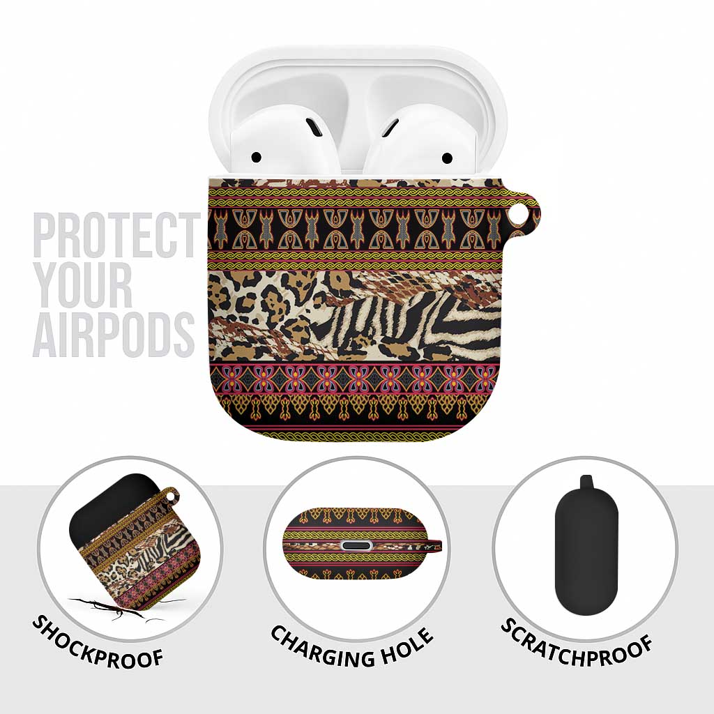 Cameroon Toghu AirPods Case Wild Animal Skins Seamless Pattern