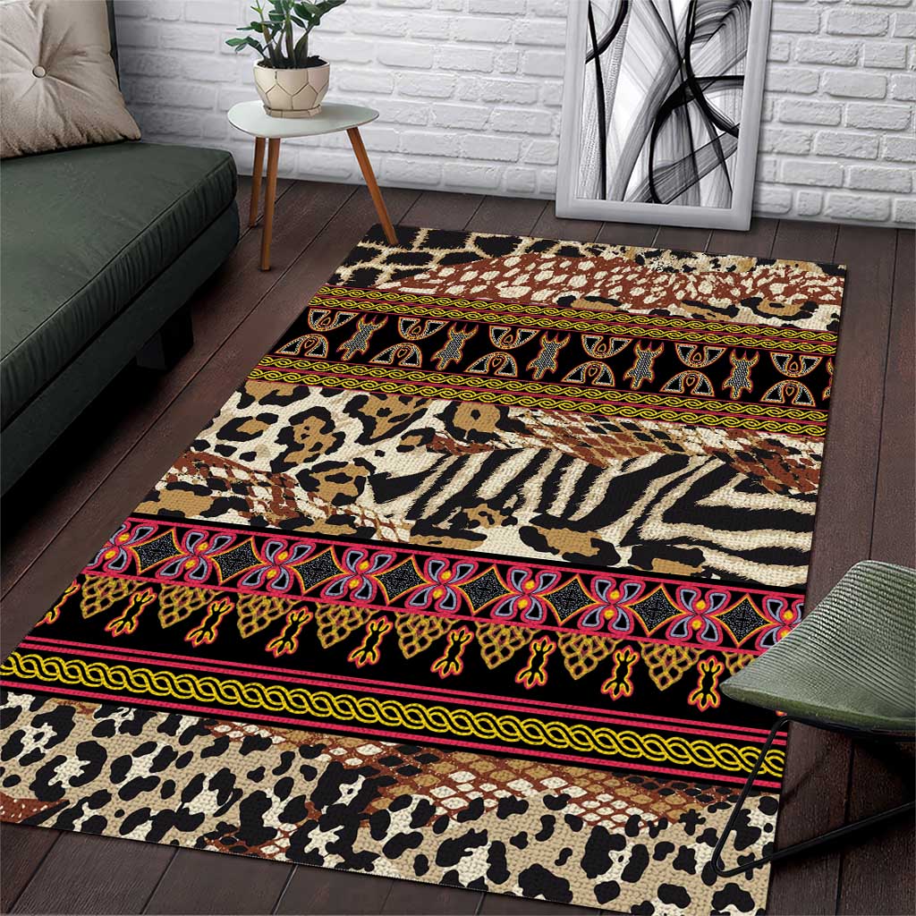 Cameroon Toghu Area Rug Wild Animal Skins Seamless Pattern