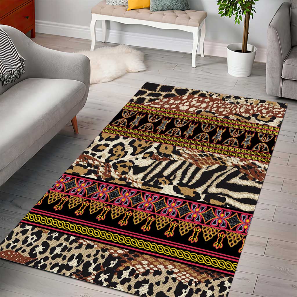 Cameroon Toghu Area Rug Wild Animal Skins Seamless Pattern
