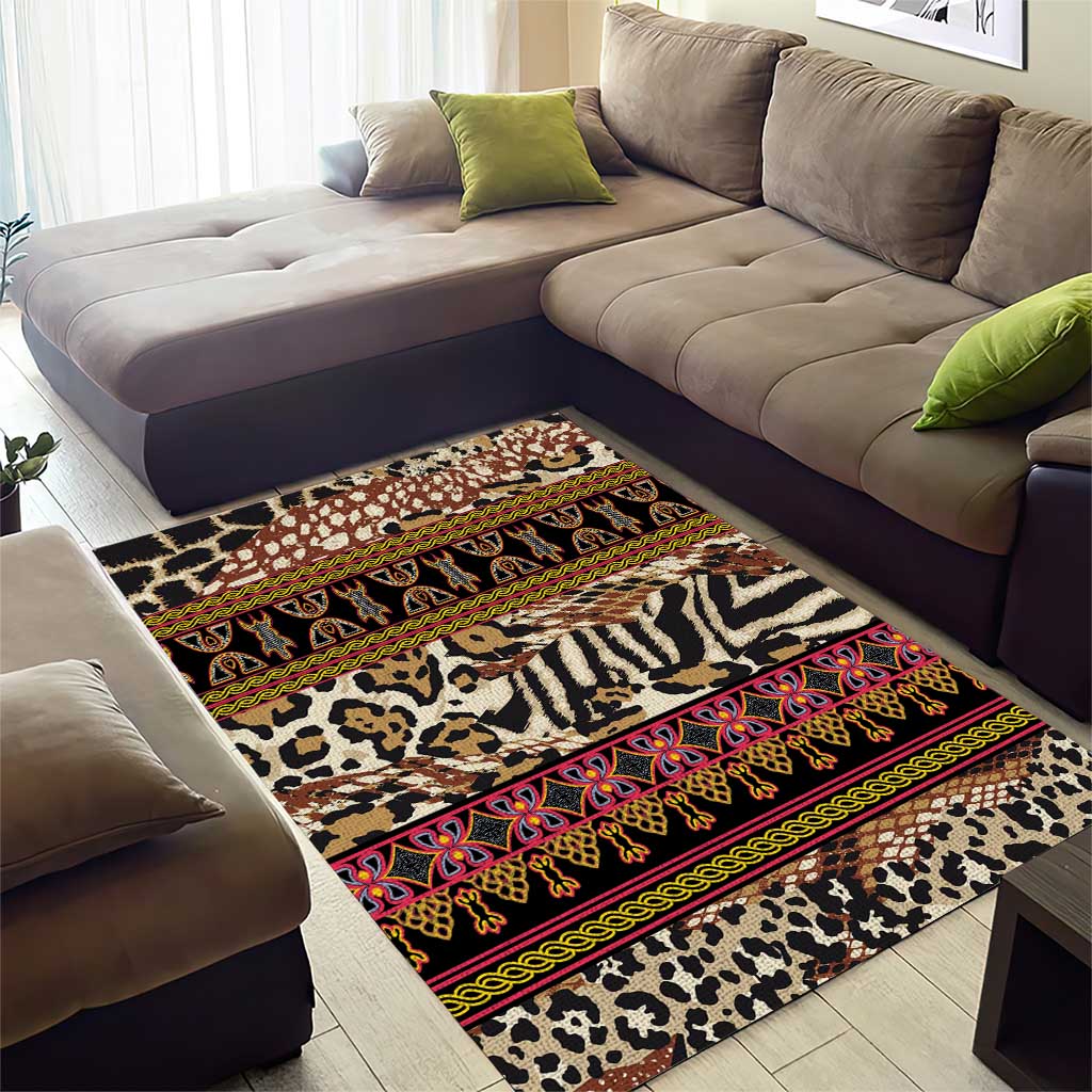 Cameroon Toghu Area Rug Wild Animal Skins Seamless Pattern