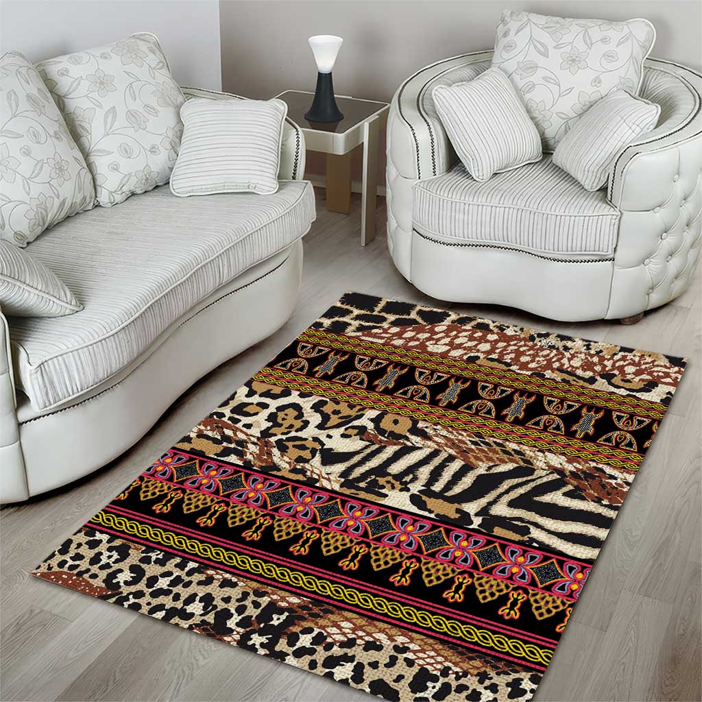 Cameroon Toghu Area Rug Wild Animal Skins Seamless Pattern