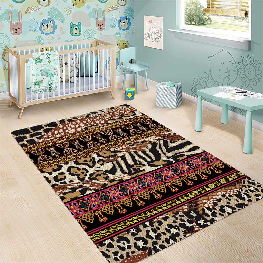 Cameroon Toghu Area Rug Wild Animal Skins Seamless Pattern