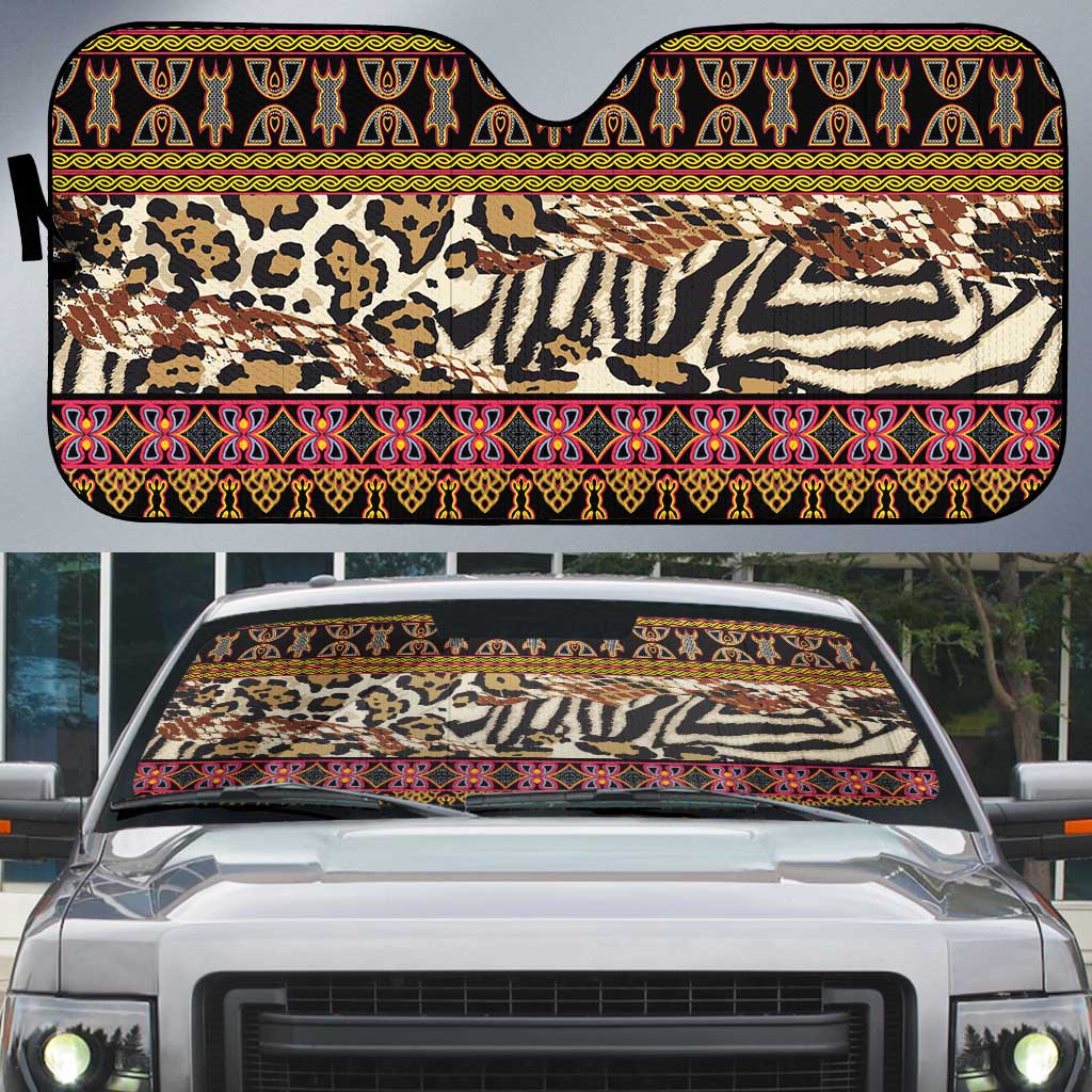 Cameroon Toghu Auto Sun Shade Wild Animal Skins Seamless Pattern