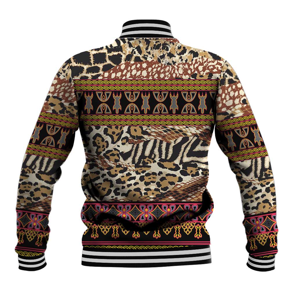 Cameroon Toghu Baseball Jacket Wild Animal Skins Seamless Pattern