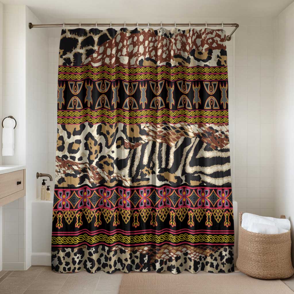 Cameroon Toghu Bathroom Set Wild Animal Skins Seamless Pattern