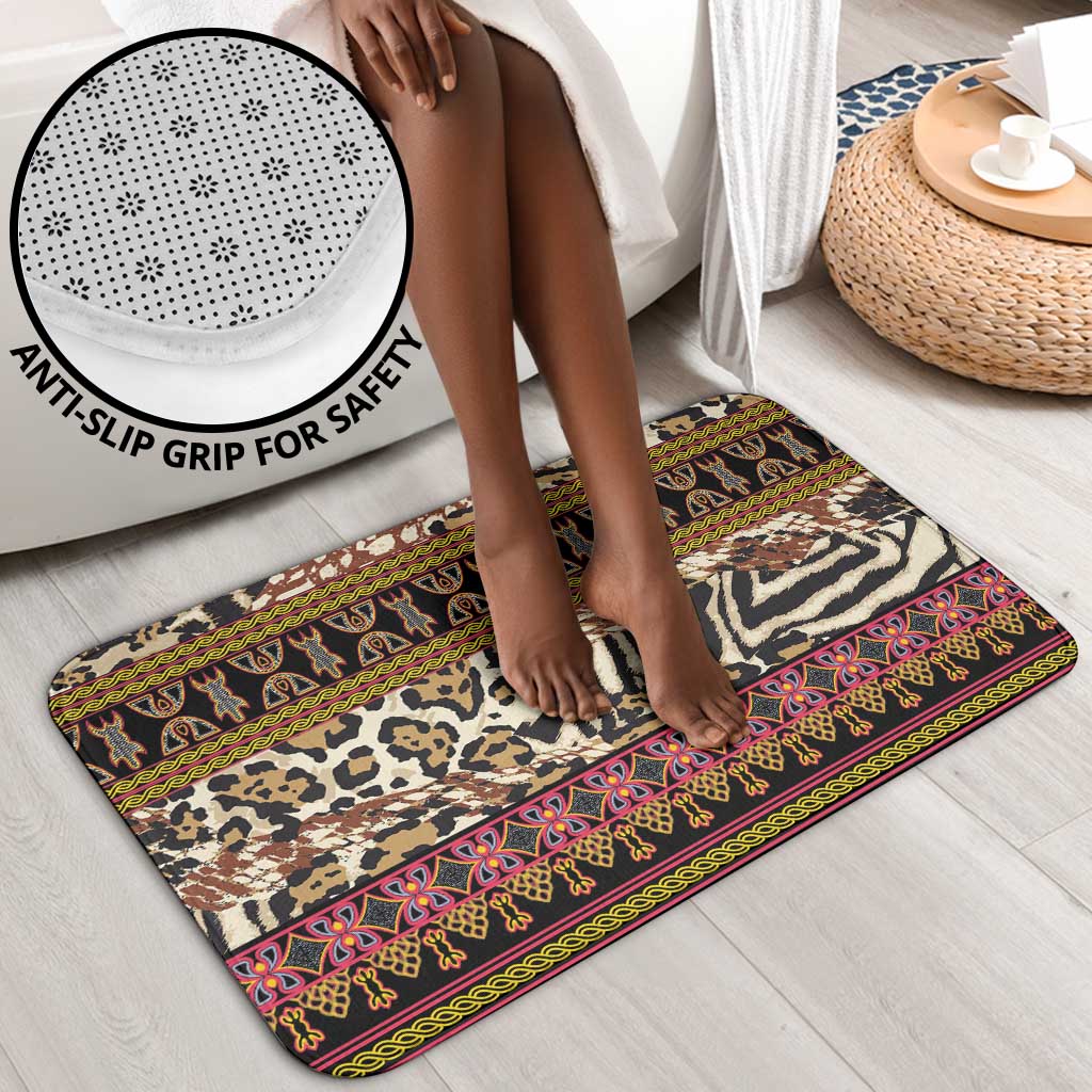 Cameroon Toghu Bathroom Set Wild Animal Skins Seamless Pattern