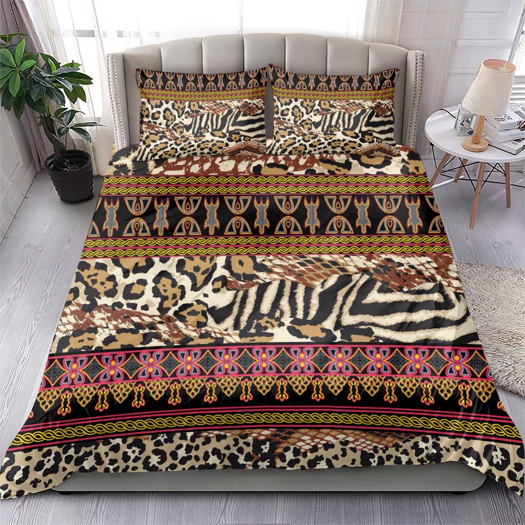 Cameroon Toghu Bedding Set Wild Animal Skins Seamless Pattern
