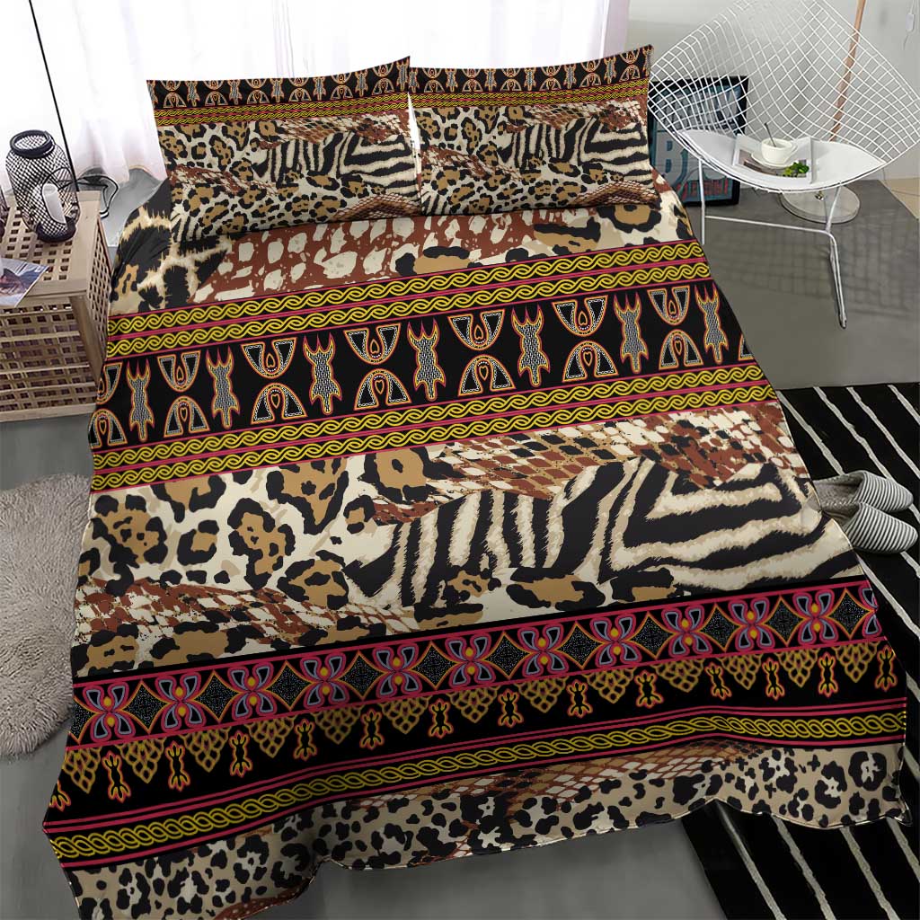 Cameroon Toghu Bedding Set Wild Animal Skins Seamless Pattern