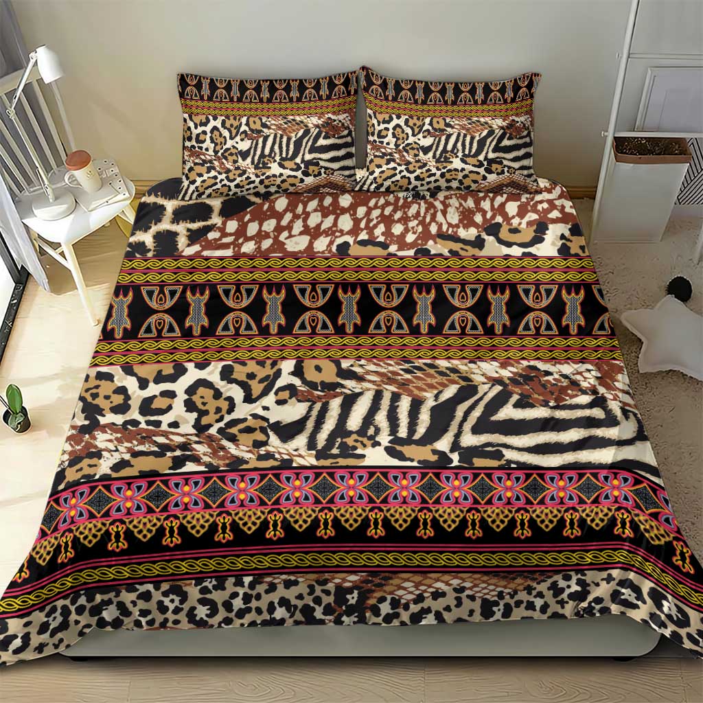 Cameroon Toghu Bedding Set Wild Animal Skins Seamless Pattern