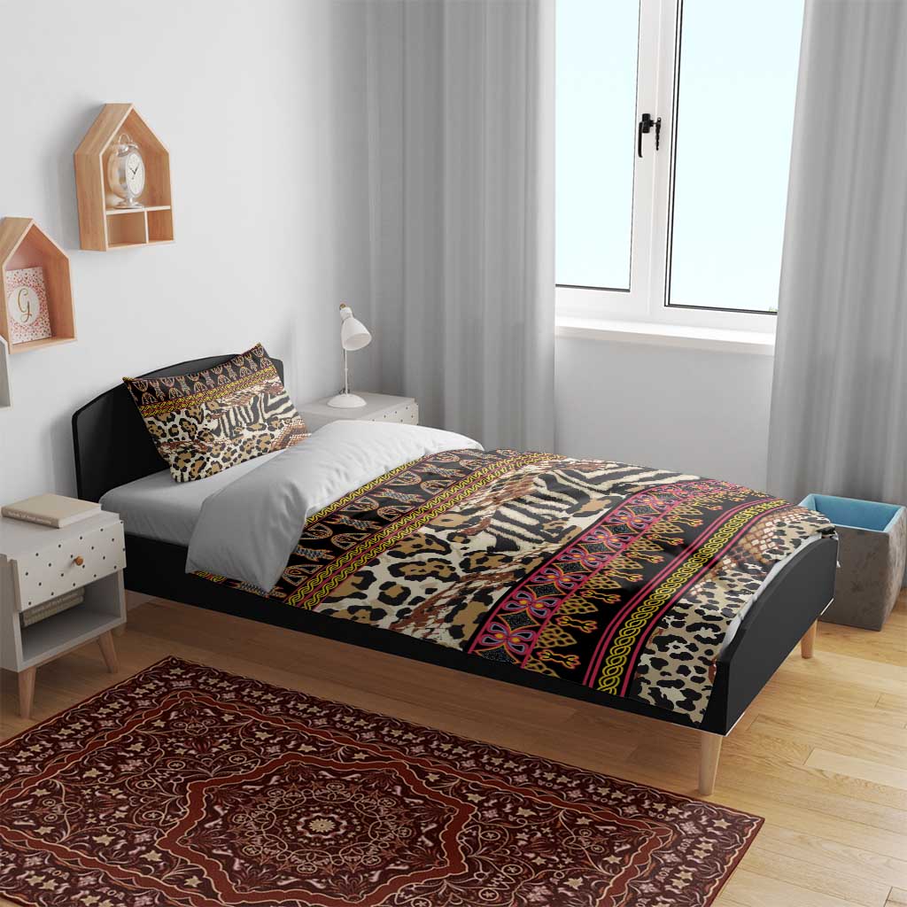 Cameroon Toghu Bedding Set Wild Animal Skins Seamless Pattern