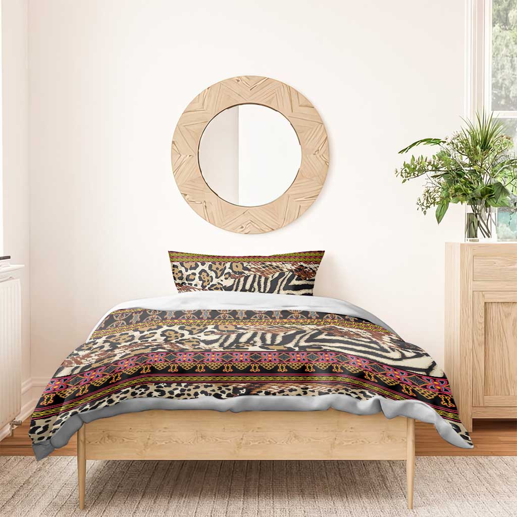 Cameroon Toghu Bedding Set Wild Animal Skins Seamless Pattern