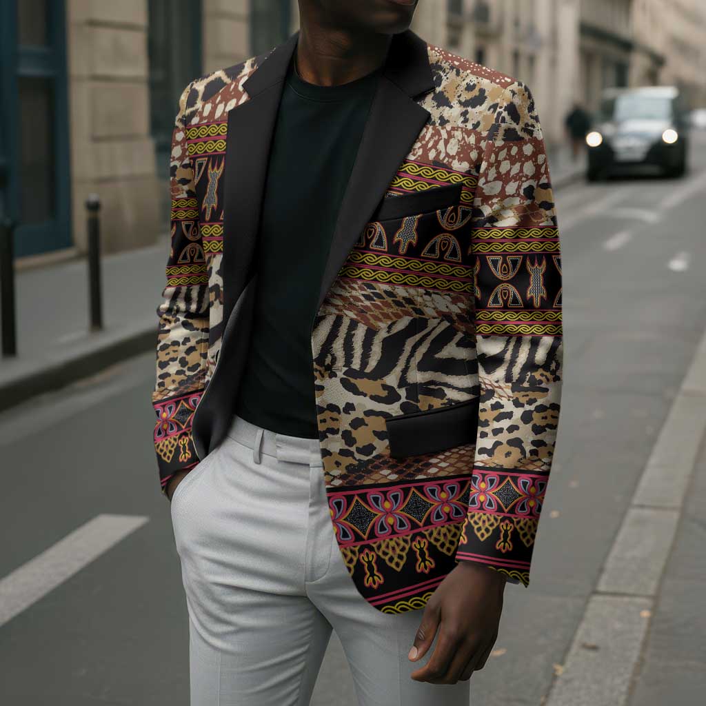 Cameroon Toghu Blazer Wild Animal Skins Seamless Pattern