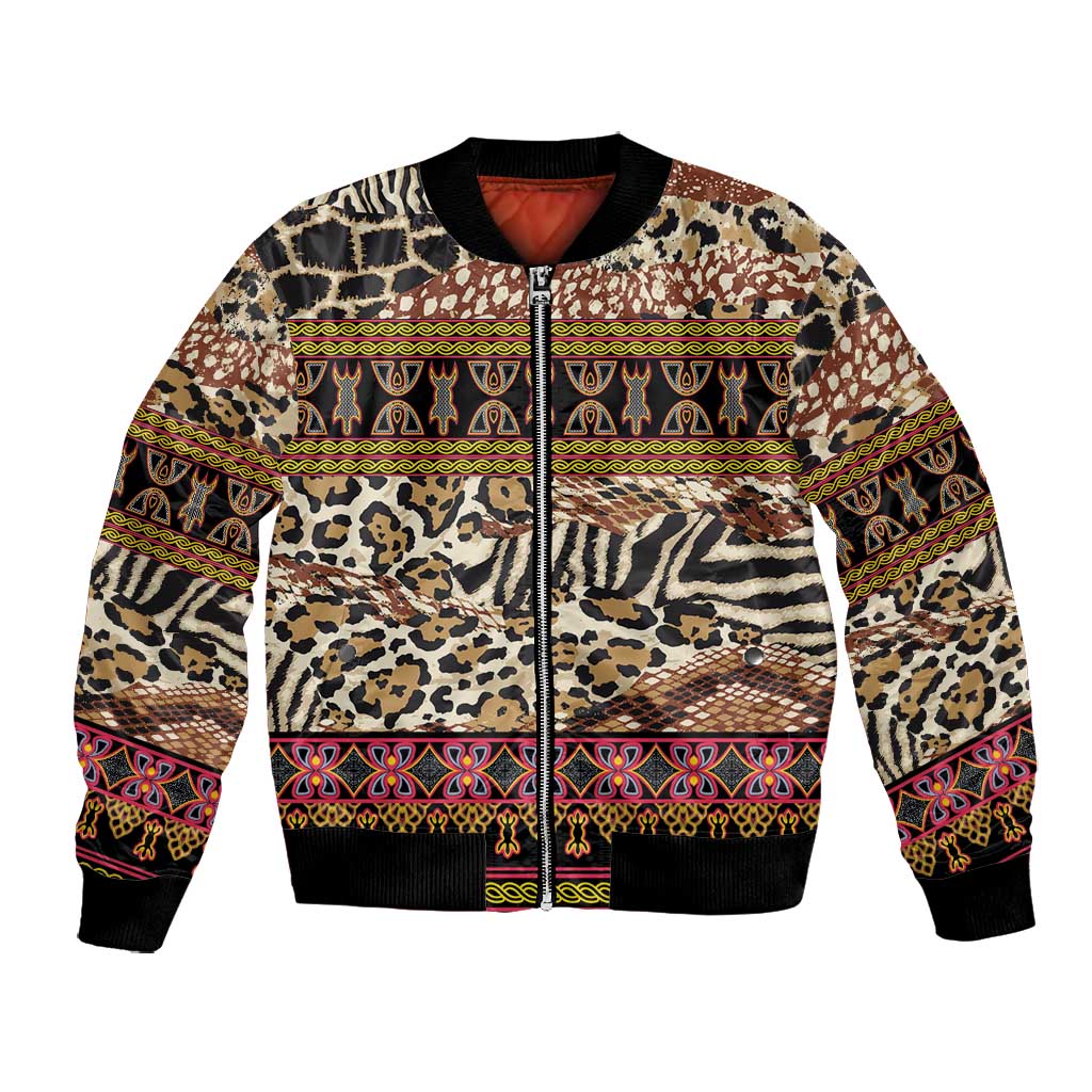 Cameroon Toghu Bomber Jacket Wild Animal Skins Seamless Pattern