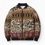 Cameroon Toghu Bomber Puffer Jacket Wild Animal Skins Seamless Pattern