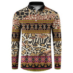 Cameroon Toghu Button Sweatshirt Wild Animal Skins Seamless Pattern