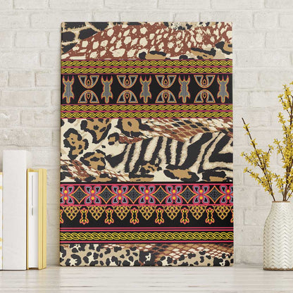 Cameroon Toghu Canvas Wall Art Wild Animal Skins Seamless Pattern