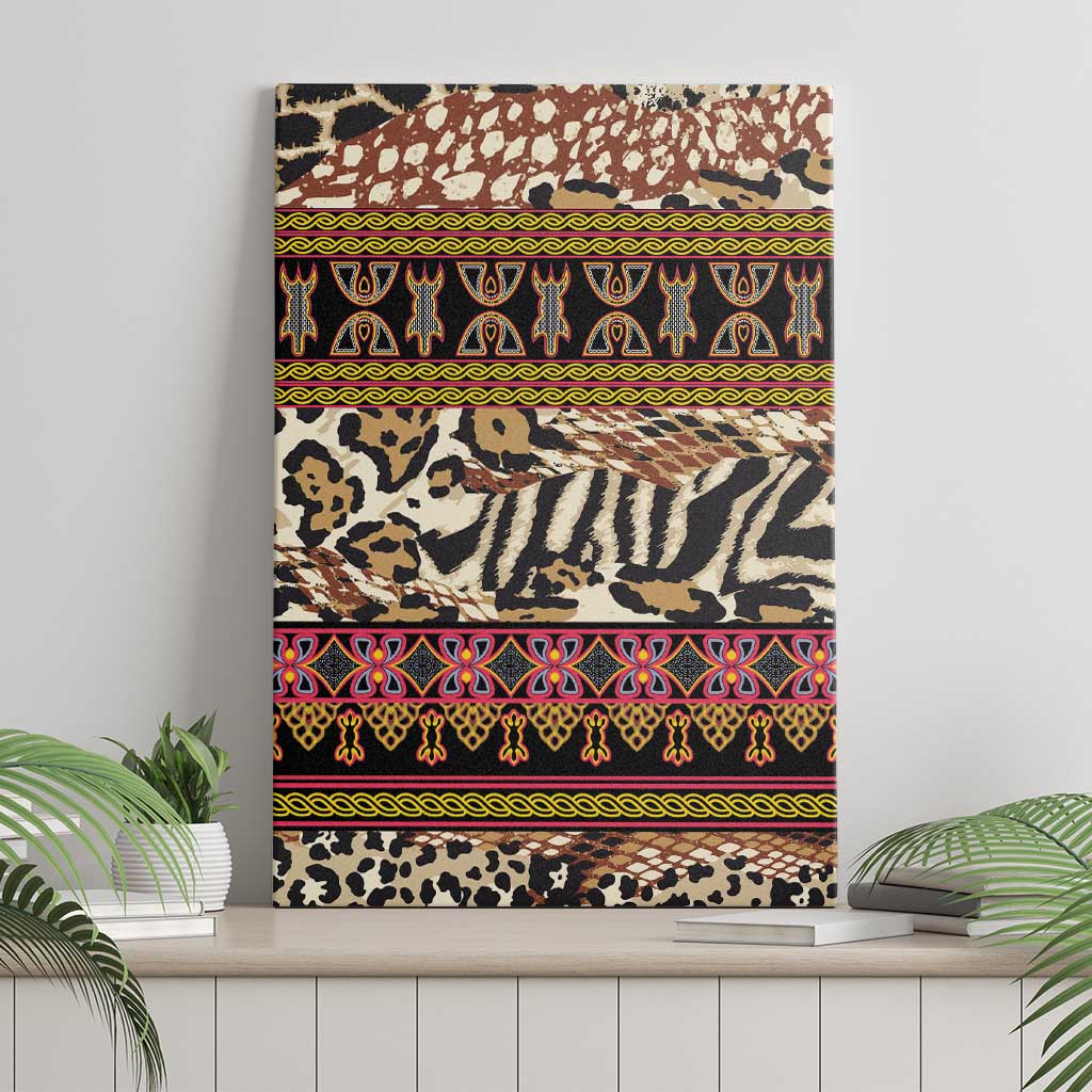 Cameroon Toghu Canvas Wall Art Wild Animal Skins Seamless Pattern