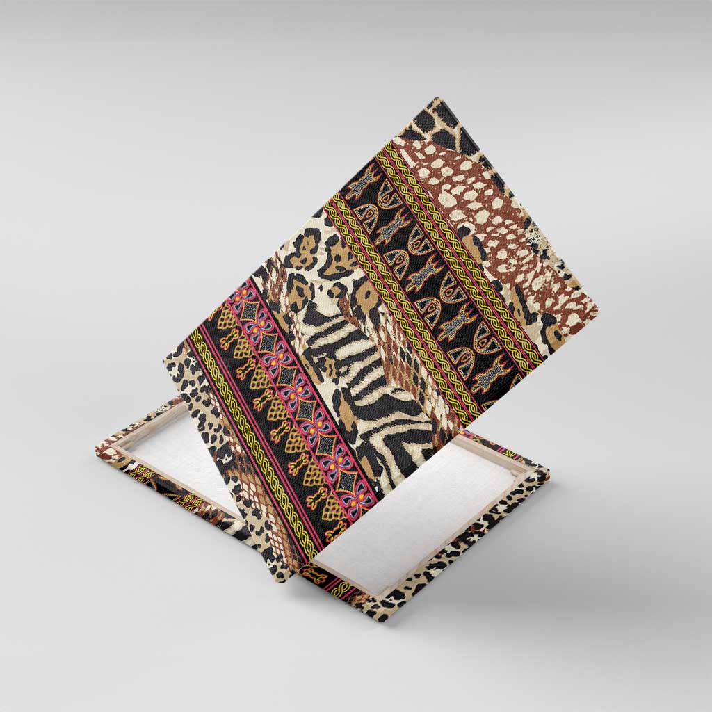 Cameroon Toghu Canvas Wall Art Wild Animal Skins Seamless Pattern