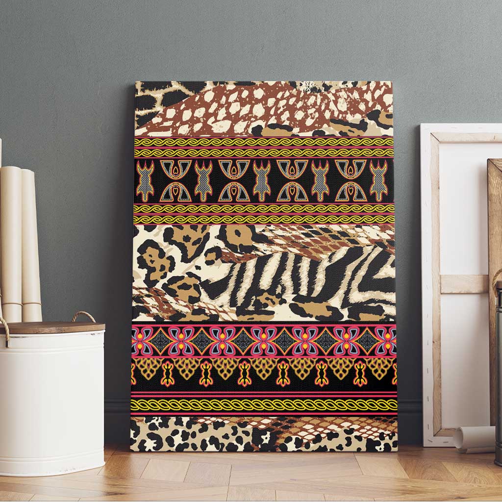 Cameroon Toghu Canvas Wall Art Wild Animal Skins Seamless Pattern