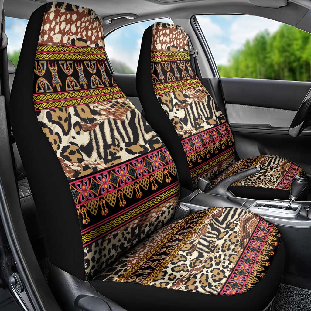 Cameroon Toghu Car Seat Cover Wild Animal Skins Seamless Pattern