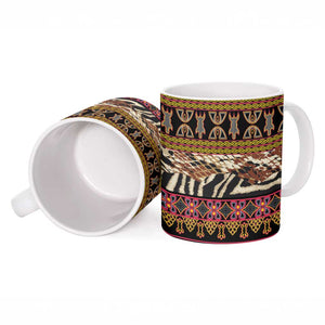 Cameroon Toghu Ceramic Mug Wild Animal Skins Seamless Pattern