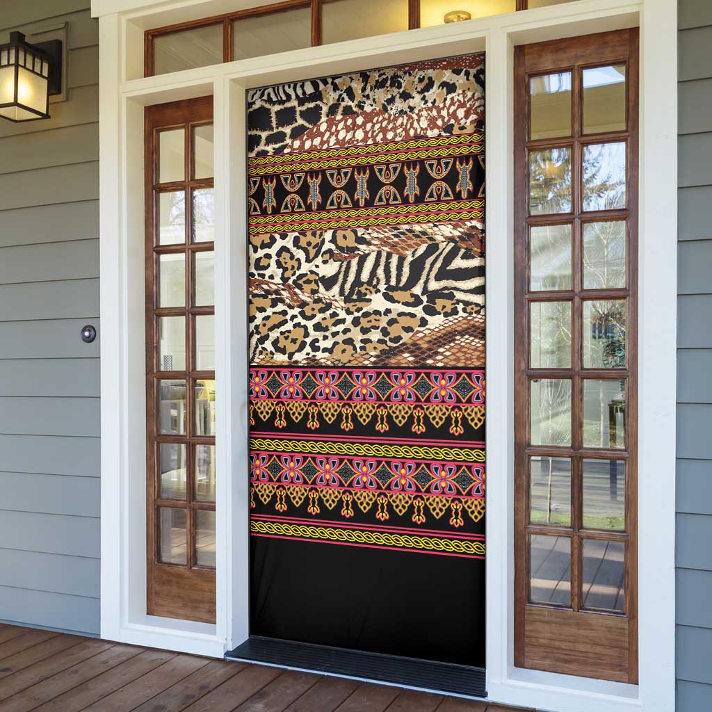 Cameroon Toghu Door Cover Wild Animal Skins Seamless Pattern